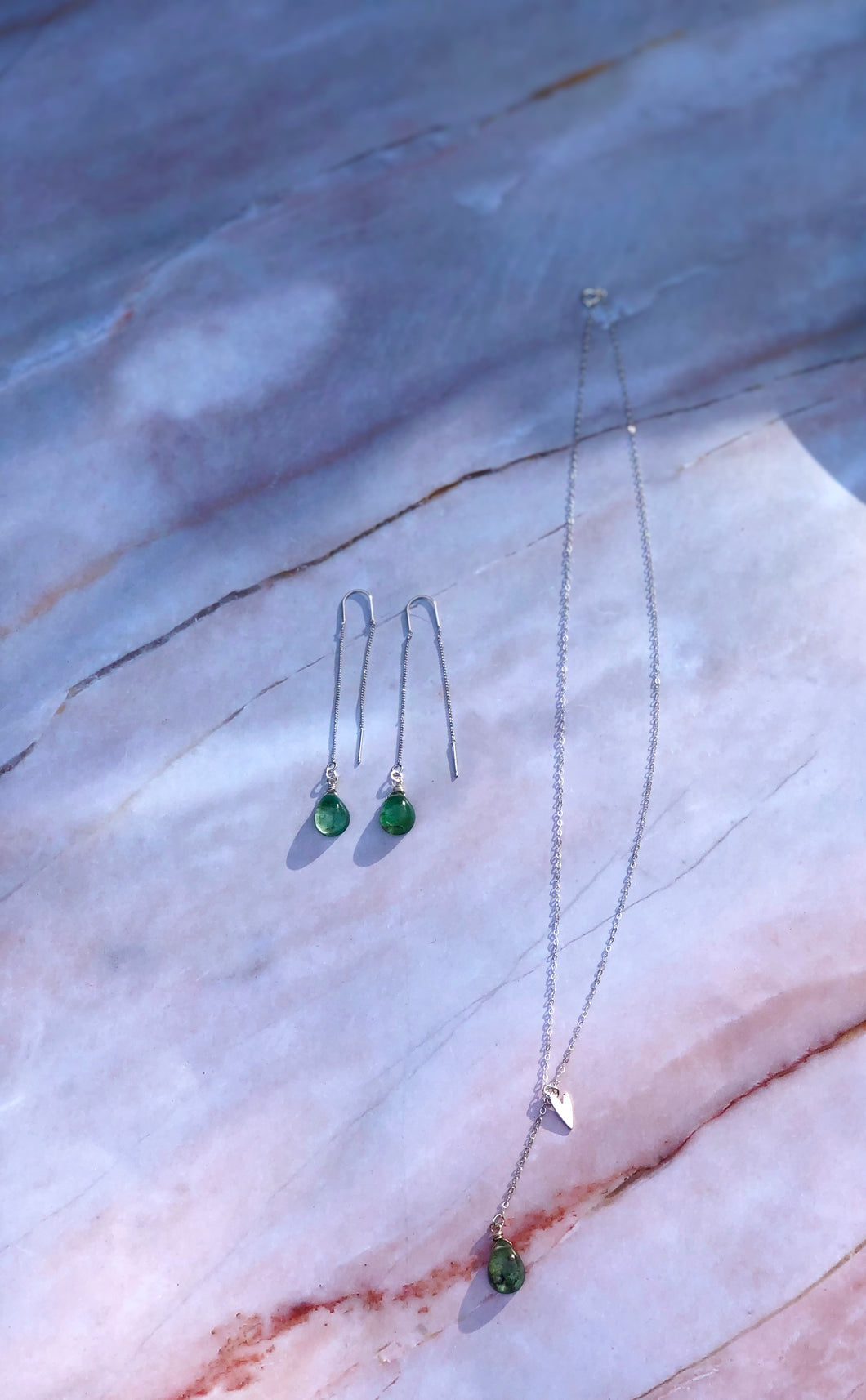 Emerald Earring and Necklace Set