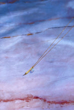Load image into Gallery viewer, Gold Feather with Opal Necklace
