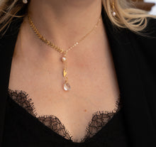 Load image into Gallery viewer, Cupid&#39;s Arrow Pearl and Topaz Necklace
