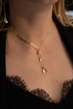 Load image into Gallery viewer, Cupid&#39;s Arrow Pearl and Topaz Necklace
