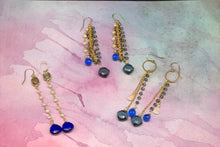 Load image into Gallery viewer, Pearl and Blue Sapphire Earrings
