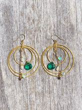 Load image into Gallery viewer, Opal and Green Amethyst Hoop Earrings

