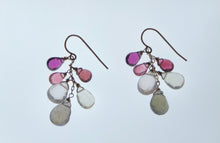 Load image into Gallery viewer, Tourmaline, Amethyst, Smoky Quartz and Clear Quartz Bouquet Earrings
