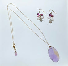 Load image into Gallery viewer, Purple + Yellow Ametrine Pendant Necklace, Gold Filled Chain + Purple
