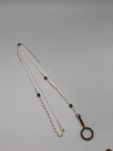 Load image into Gallery viewer, Labradorite + Pearl Sterling Silver Magnifying Glass Necklace
