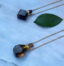Load image into Gallery viewer, Purple Fluorite Crystal Pendant Necklace/Essential Oil Neckalce/Perfume Pendant Necklace
