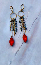 Load image into Gallery viewer, Neon Matte Vintage Glass Earrings
