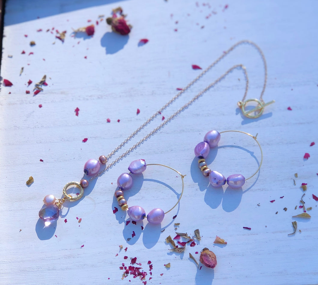 Petite Lilac Pearl Melange Necklace