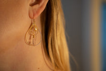 Load image into Gallery viewer, Peaches &amp; Roses Teardrop Hoops
